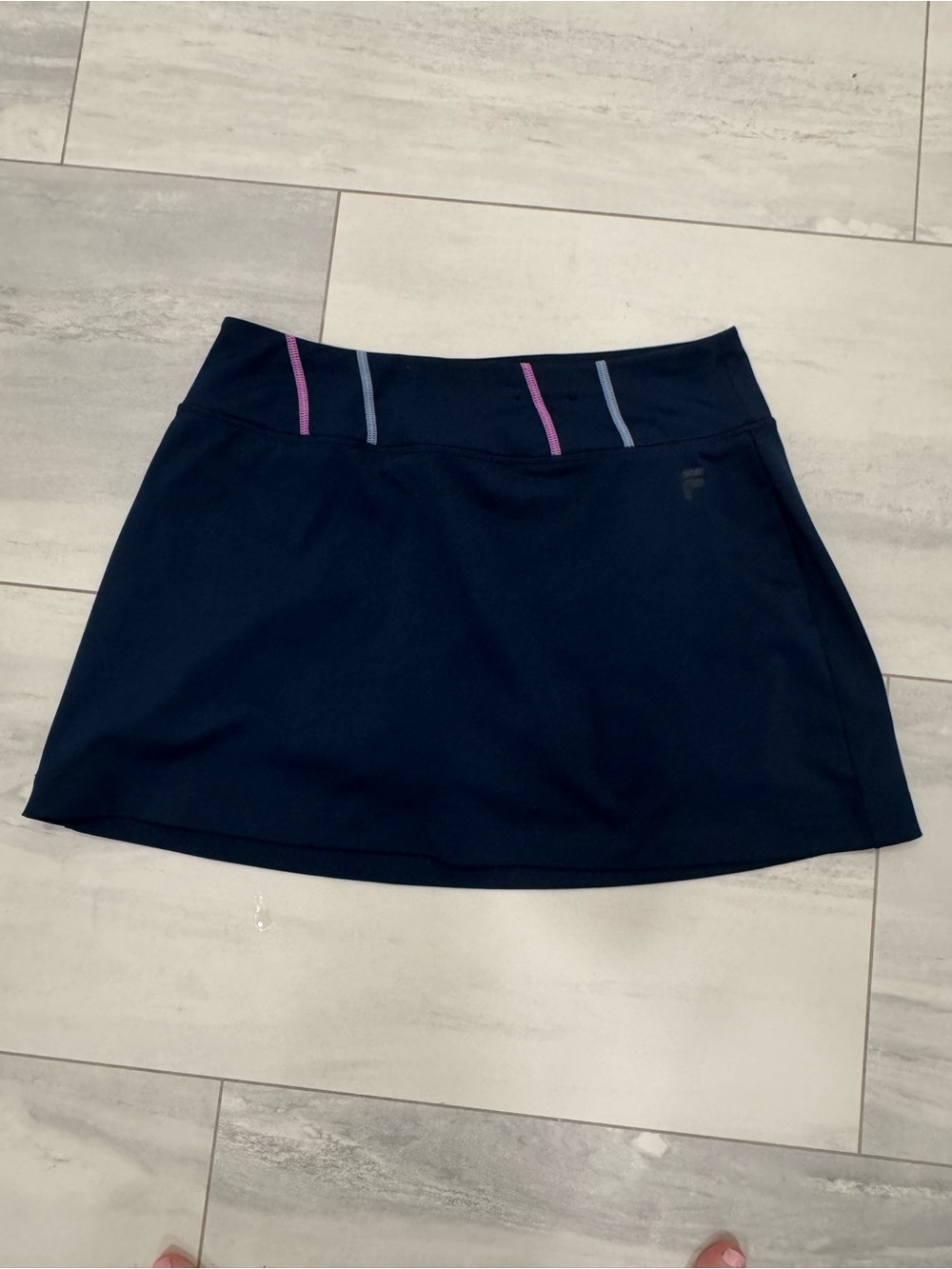 Fila Navy Athletic Tennis Pickleball Skort with Pink & Light Blue Detail